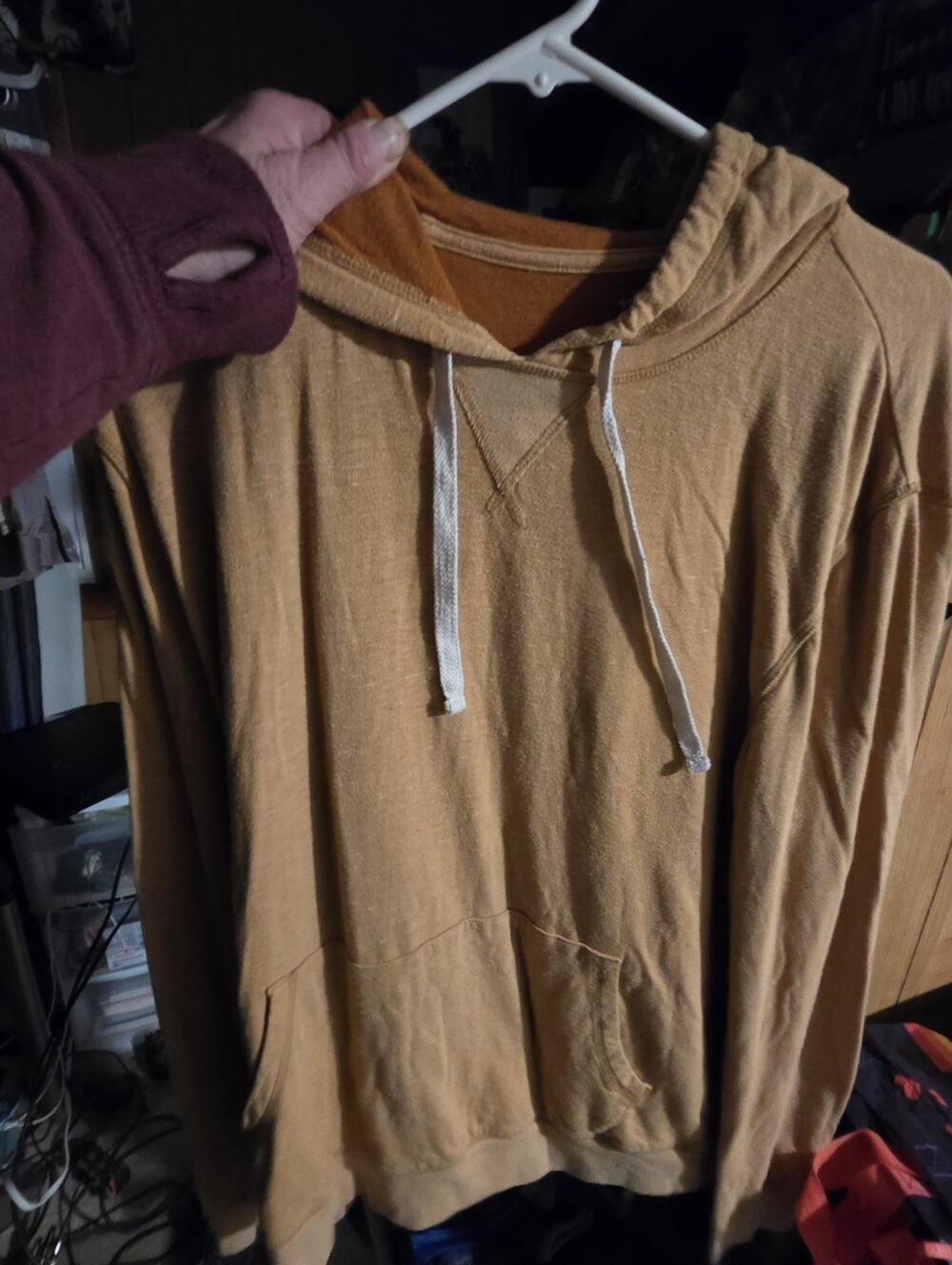 Sonoma Men's Hooded Long-Sleeve Shirt in Mustard Yellow